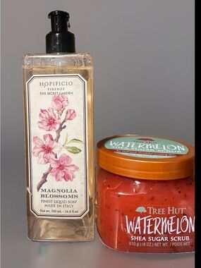 Hopifocio of Italy Magnolia Hand soap & Tree hut Watermelon Body Scrub